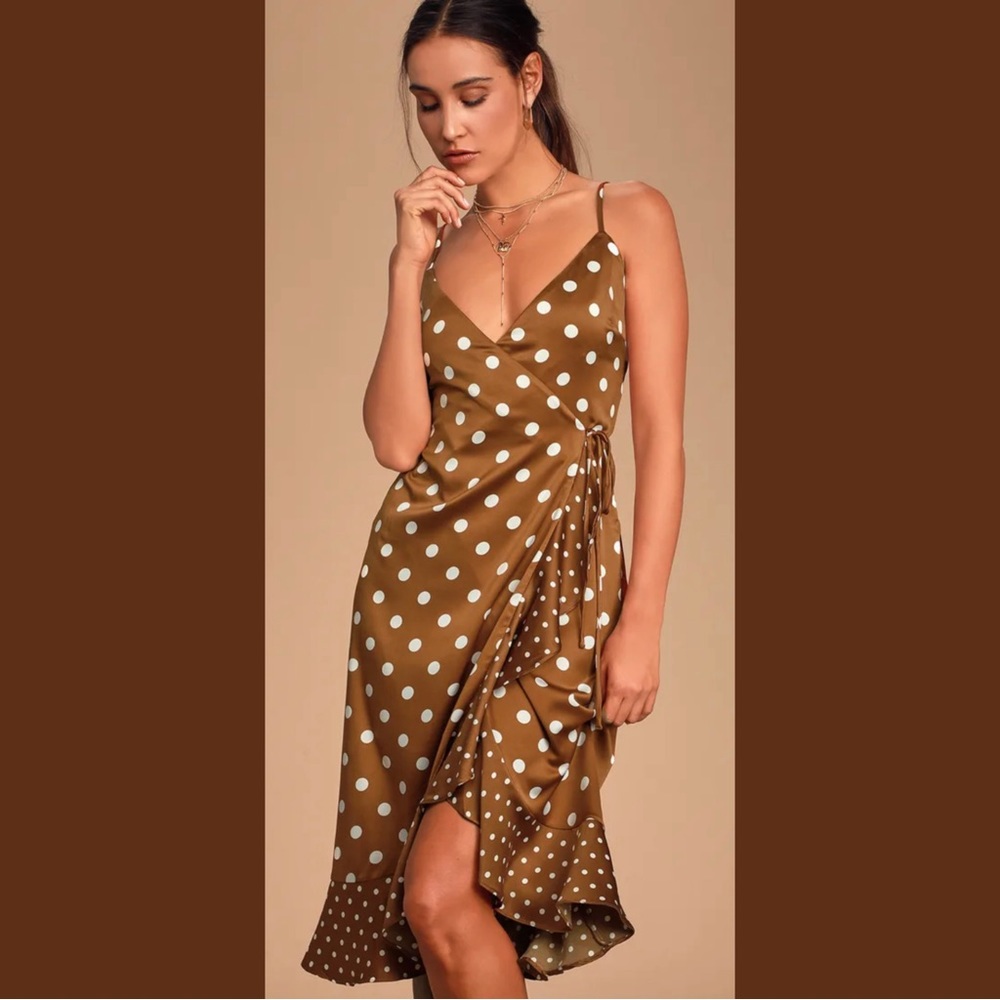 NWT Silky Polka Dot wrap Dress